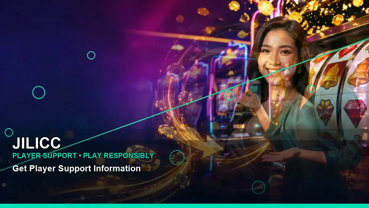 JILICC play phone mobile casino games featuring an adult Filipina casino host with a wide-action composition